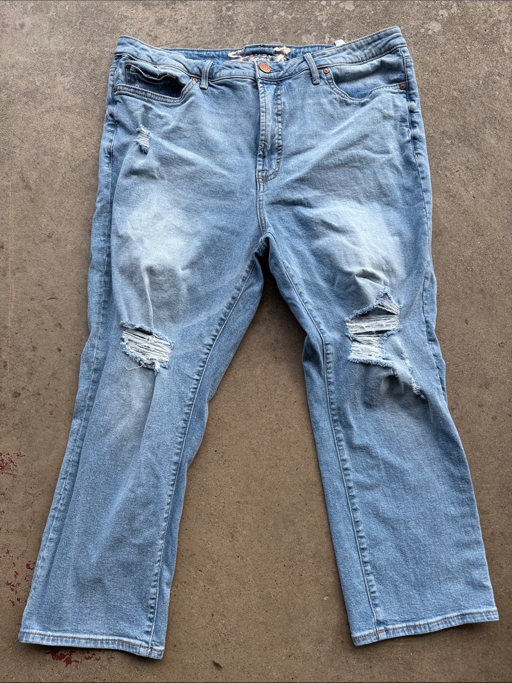 Seven 7 Denim Jeans Distressed Size 16 Stretch
